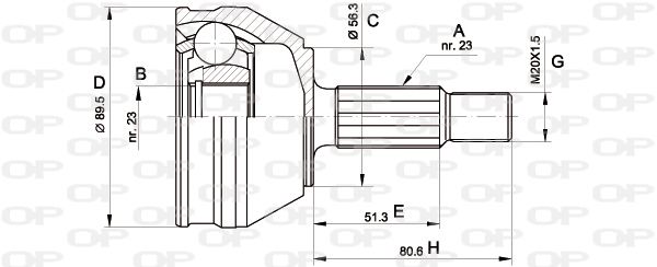 OPEN PARTS jungčių komplektas, kardaninis velenas CVJ5081.10